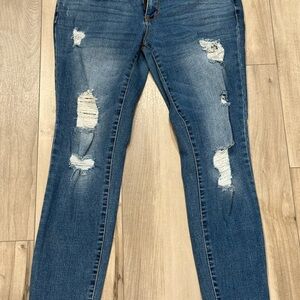 Aeropostale Ripped Blue Skinny Jeans